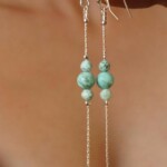 עגילי טורקיז לאישה, עגילים תלויים לאישה, עגילי כסף תלויים, עגילי אבן חן לאישה, עגילי אבן חן תלויים, עגילים מיוחדים