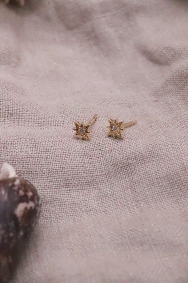 עגילים צמודים לאוזן,עגילי זהב צמודים לאוזן, עגילי כוכב צמודים לאוזן, עגילים לחיילות, עגילים תקניים לצבא (2)