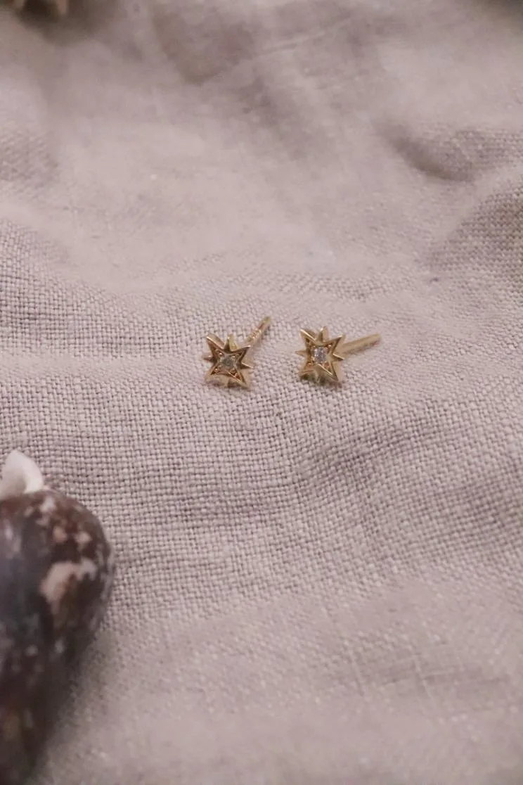 עגילים צמודים לאוזן,עגילי זהב צמודים לאוזן, עגילי כוכב צמודים לאוזן, עגילים לחיילות, עגילים תקניים לצבא (2)