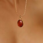 שרשרת גארנט לאישה, תליון אבן גארנט, שרשראות ציפוי זהב, שרשרת אבן חן לאישה, סגולות אבן גארנט, שרשראות זהב עם אבני חן (2)