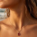 שרשרת גארנט לאישה, תליון אבן גארנט, שרשראות ציפוי זהב, שרשרת אבן חן לאישה, סגולות אבן גארנט, שרשראות זהב עם אבני חן (3)