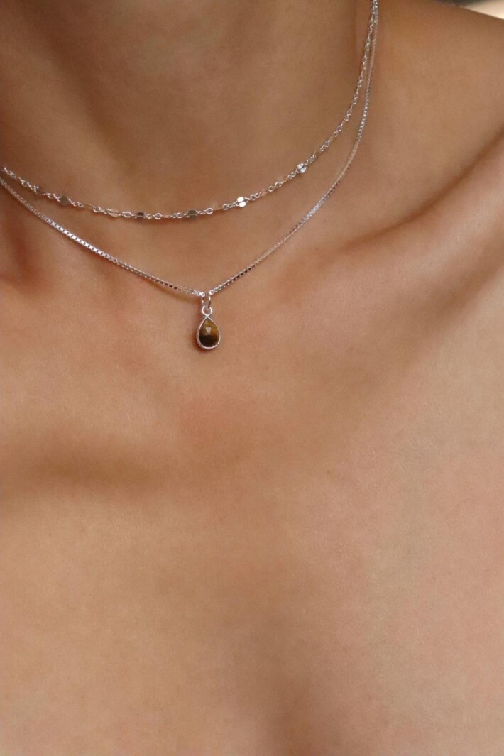 שרשרת עין הנמר כסף 925, סט שרשראות לאישה, שרשרת אבן חן לאישה, שרשרת טייגר איי, שרשראות אבן חן לנשים, אבני מזל