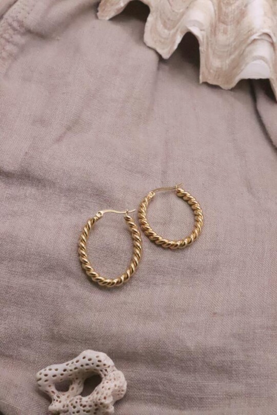 עגילי חישוק אליפסה, עגילי חישוק מלופפים, עגילי ישוק לאישה, עגילים לנשים