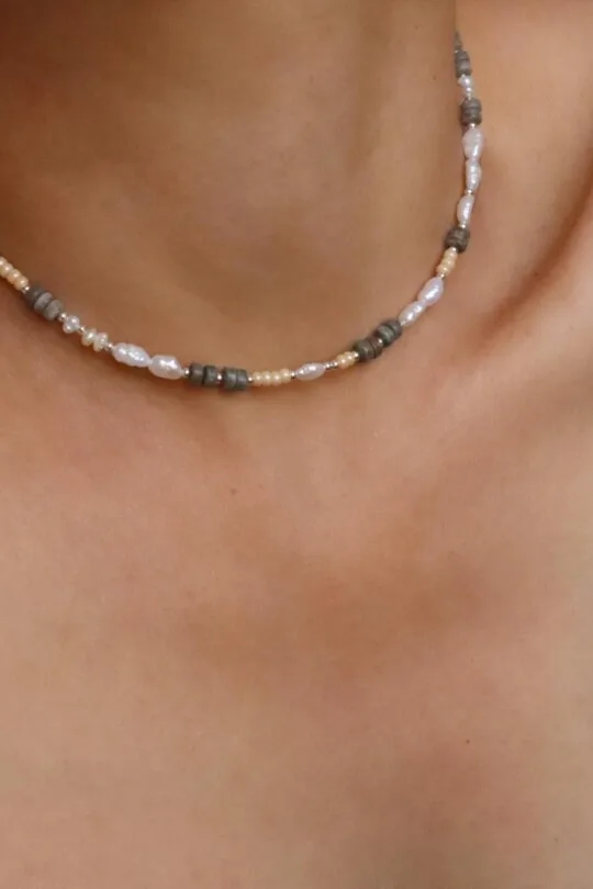 שרשרת אבני חן, שרשרת פנינים קצרה, שרשראות אבני חן לנשים, שרשראות אבנים קצרות