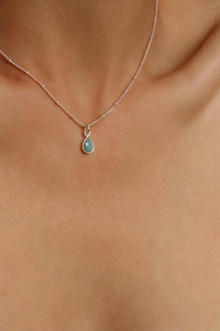 שרשרת אמזונייט לאישה, שרשרת אבן חן לאישה, שרשראות לנשים, שרשראות אבני חן, שרשרת אבן חן כסף 925 (1)