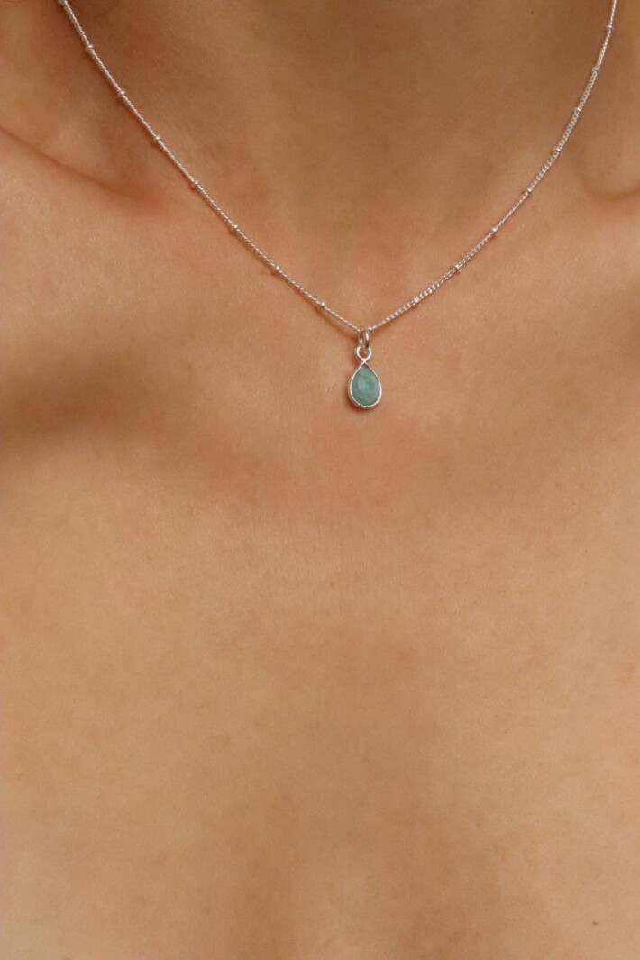 שרשרת אמזונייט לאישה, שרשרת אבן חן לאישה, שרשראות לנשים, שרשראות אבני חן, שרשרת אבן חן כסף 925 (2)