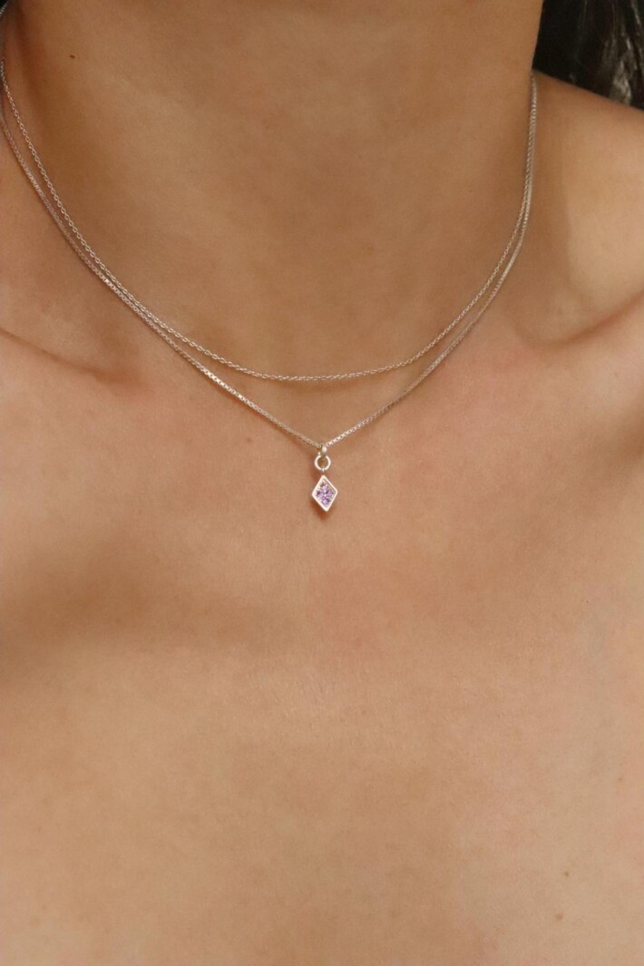 שרשרת כסף משובצת, שרשראות כסף עדינות, תליון כסף משובץ, שרשראות כסף מדורגות, שרשראות נשים