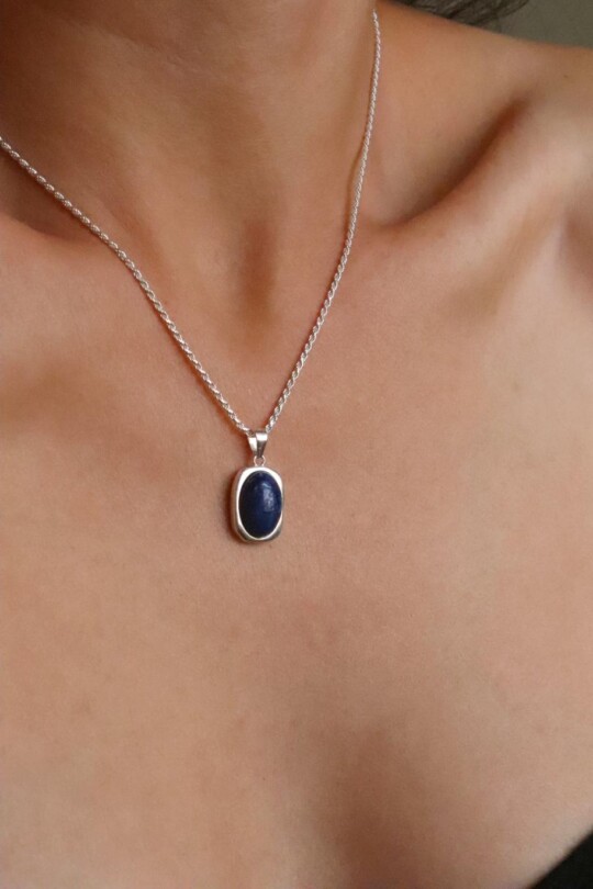 שרשרת לאפיס לזולי לאישה, שרשרת אבן לאפיס, לאפיס לזולי, שרשרת אבן חן, שרשרת אבן חן לגבר, שרשראות כסף ארוכות