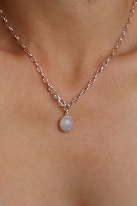 שרשרת מונסטון לאישה, שרשרת מונסטון כסף 925, אבן אהבה, שרשרת אבן חן, שרשראות אבני חן