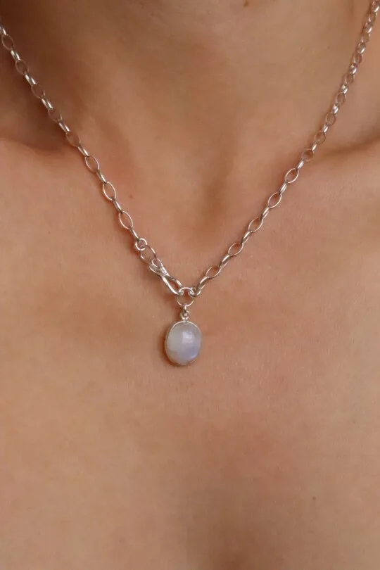 שרשרת מונסטון לאישה, שרשרת מונסטון כסף 925, אבן אהבה, שרשרת אבן חן, שרשראות אבני חן