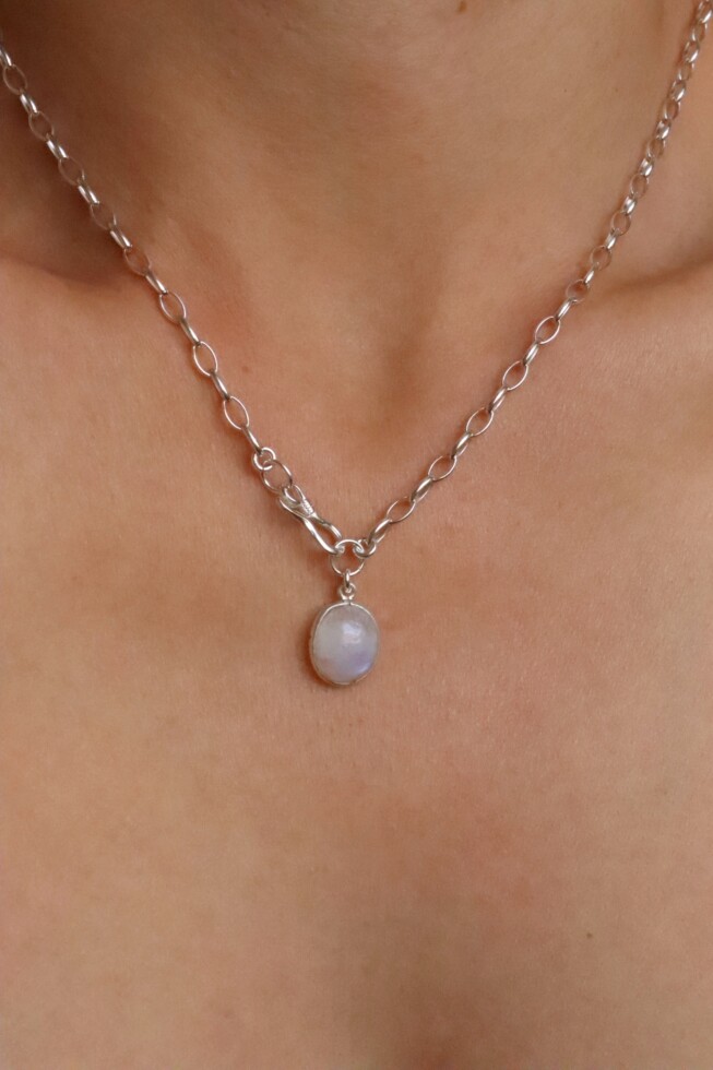 שרשרת מונסטון לאישה, שרשרת מונסטון כסף 925, אבן אהבה, שרשרת אבן חן, שרשראות אבני חן