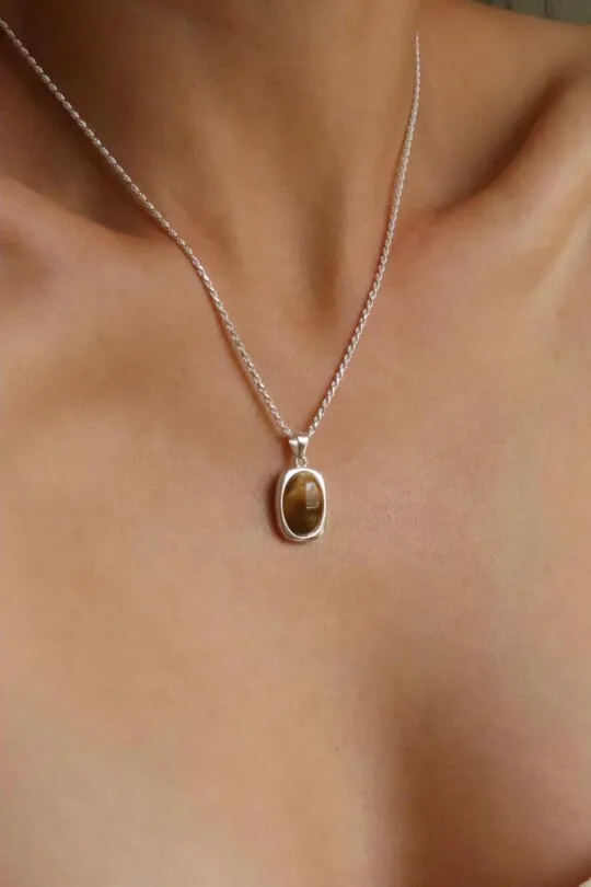 שרשרת עין הנמר, שרשרת טייגר איי, שרשרת אבן חן לגבר, שרשרת אבן חן לאישה, שרשראות אבני חן, שרשרת אבן חומה