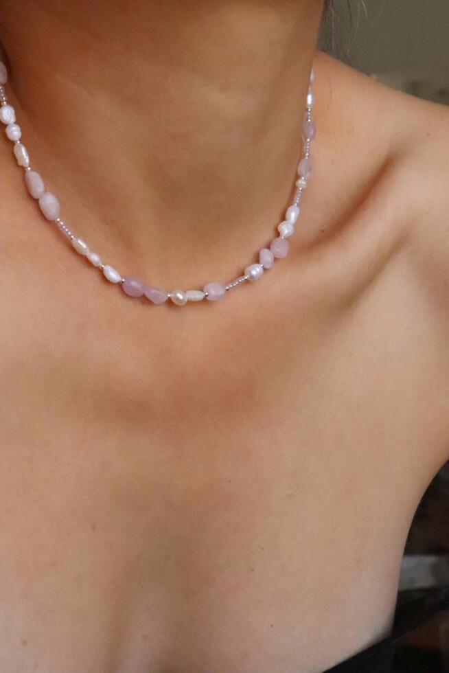 שרשרת קונזייט לאישה, שרשרת פנינים קצרה, שרשראות אבני חן, שרשרת אבן חן לאישה, שרשרת פנינים לאישה