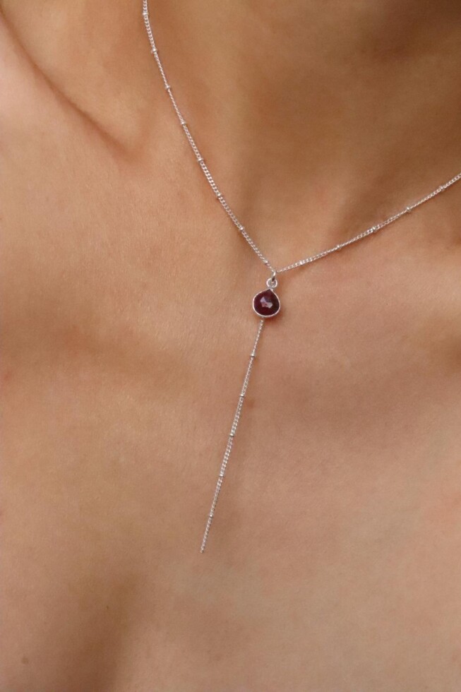 שרשרת רובי לאישה, אבן הפיריון, שרשרת אבן חן, שרשראות עניבה לנשים, שרשראות אבני חן, אבן רובי סגולות, תכשיטים עם רובי (1)