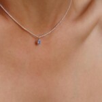 שרשרת תליון טיפה, שרשרת כסף עדינה, שרשראות כסף לנשים, שרשרת עם תליון משובץ, שרשראות כסף עדינות, שרשרת עדינה לאישה (1)