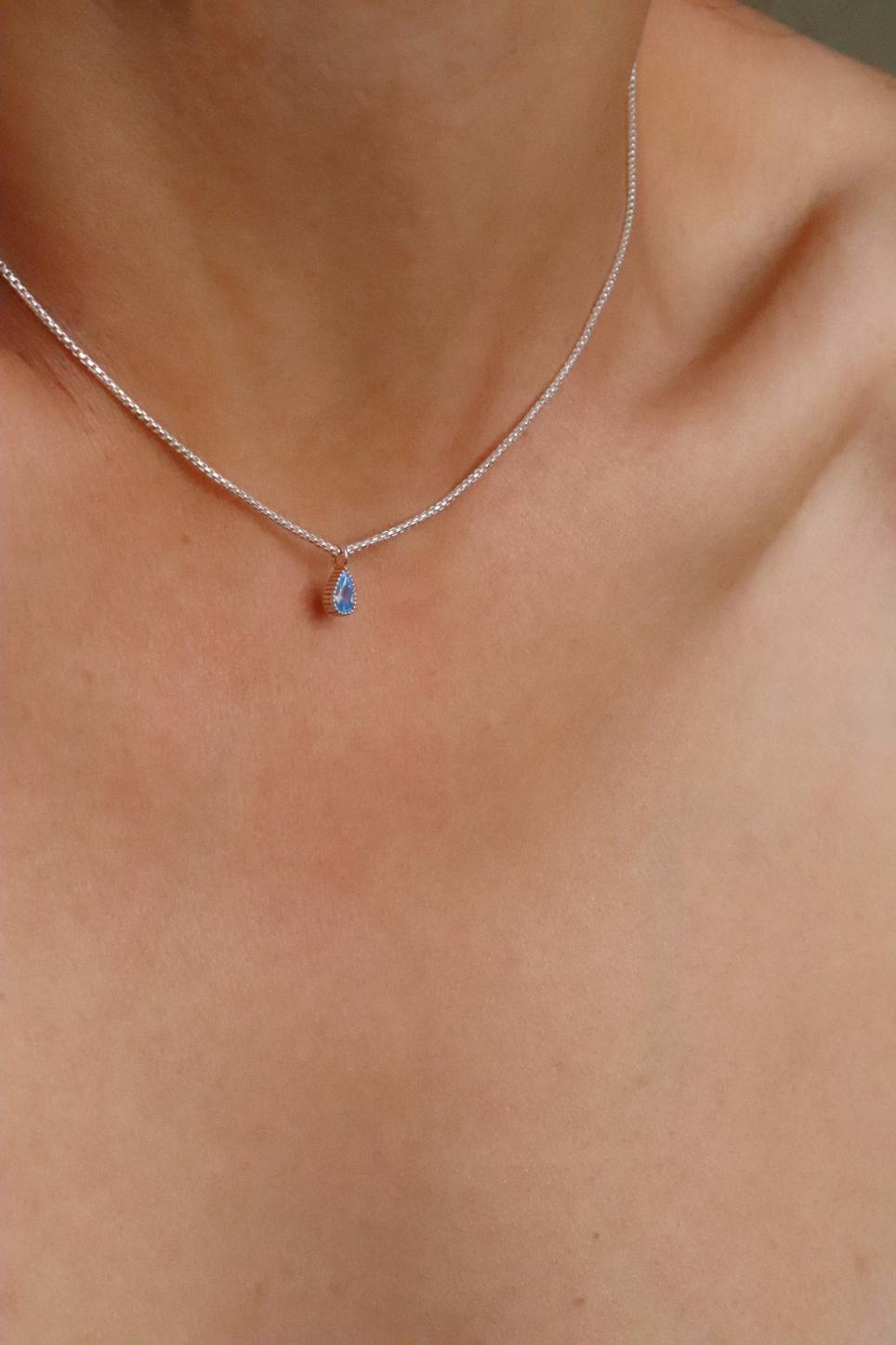 שרשרת תליון טיפה, שרשרת כסף עדינה, שרשראות כסף לנשים, שרשרת עם תליון משובץ, שרשראות כסף עדינות, שרשרת עדינה לאישה (1)