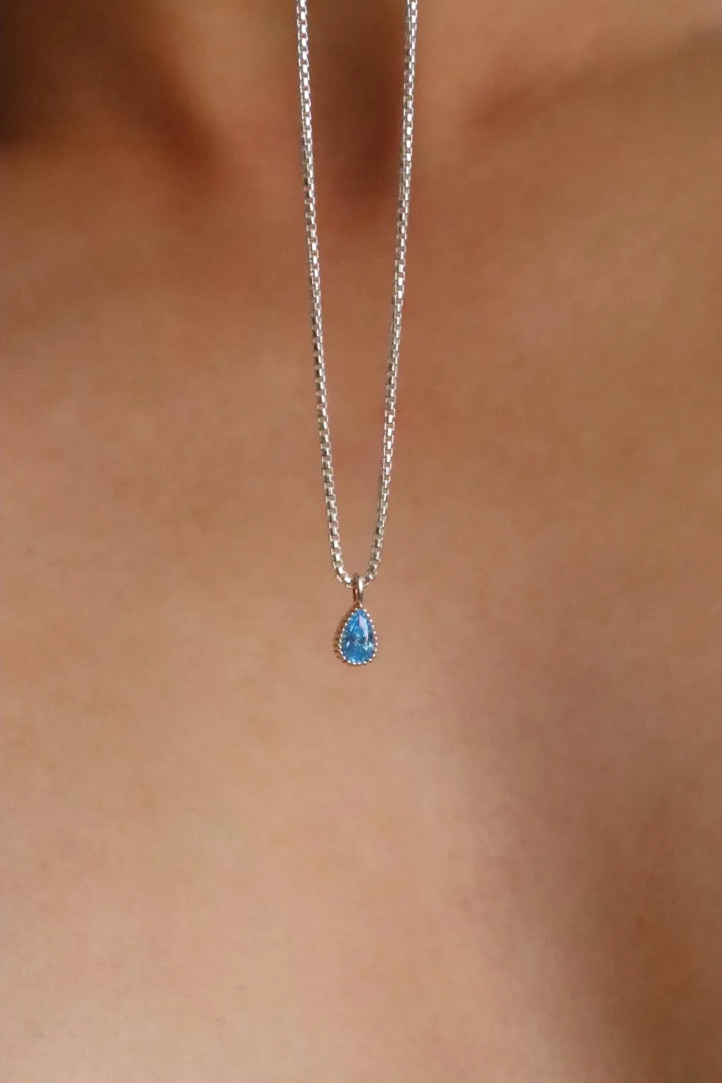 שרשרת תליון טיפה, שרשרת כסף עדינה, שרשראות כסף לנשים, שרשרת עם תליון משובץ, שרשראות כסף עדינות, שרשרת עדינה לאישה (2)