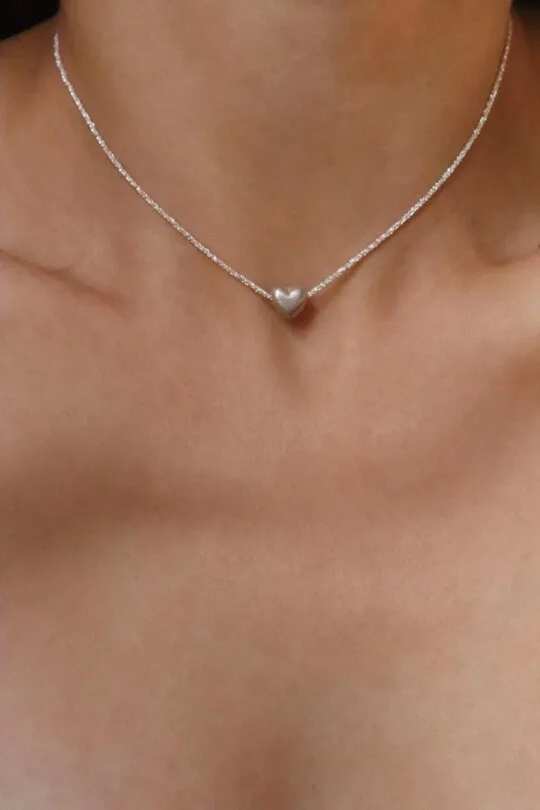 שרשרת תליון לב, שרשרת לבת זוג, שרשרת מתנה לחברה, שרשרת לב לאישה, שרשרת עם תליון לב קטן, תליון לב מכסף 925